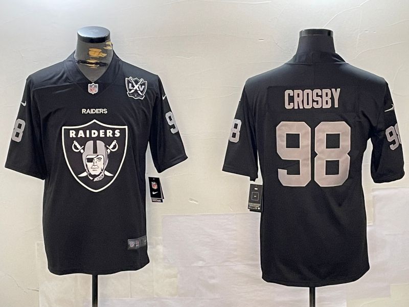Men Oakland Raiders 98 Crosby Black 2024 Nike Limited NFL Jersey style 12012